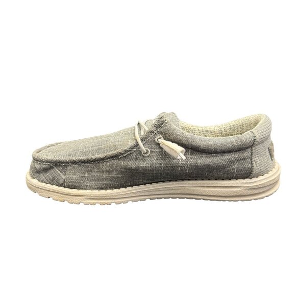 Hey Dude Ash Crosshatch Men's Wally Linen Casual Shoes, Size 8 - Picture 4 of 10